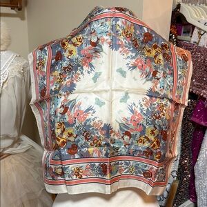 Vtg Liberty of London Butterfly Garden Scarf‎